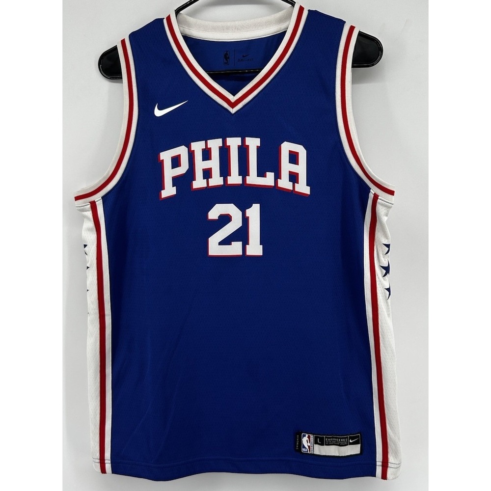 Nike Philadelphia 76ers NBA Joel Embiid #21 Icon Edition Wingman Jersey Large